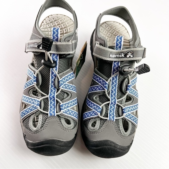 Kamik Sandals womens 10 Islander 2 Blue Grey Hook Loop Shoes Outdoors - Picture 2 of 11